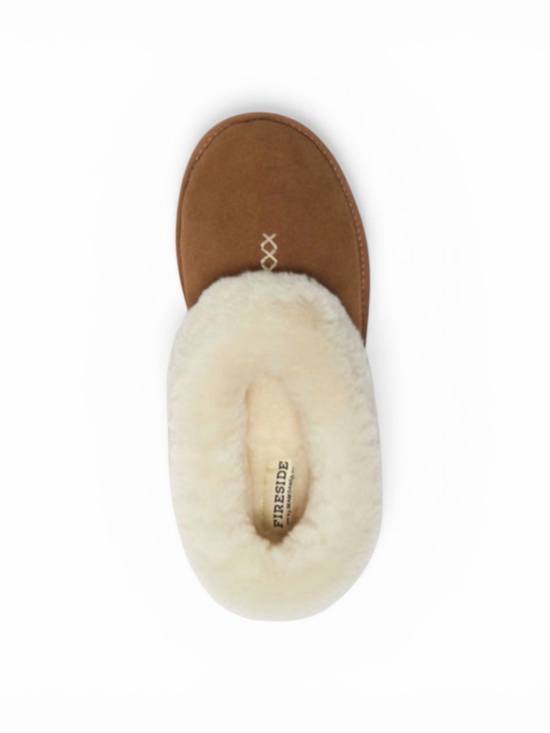 Fireside by Dearfoams Adelaide Genuine Shearling Clog Slipper Size 9 - Picture 2 of 9